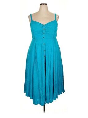 torrid Turquoise Blue Button-Front Sundress